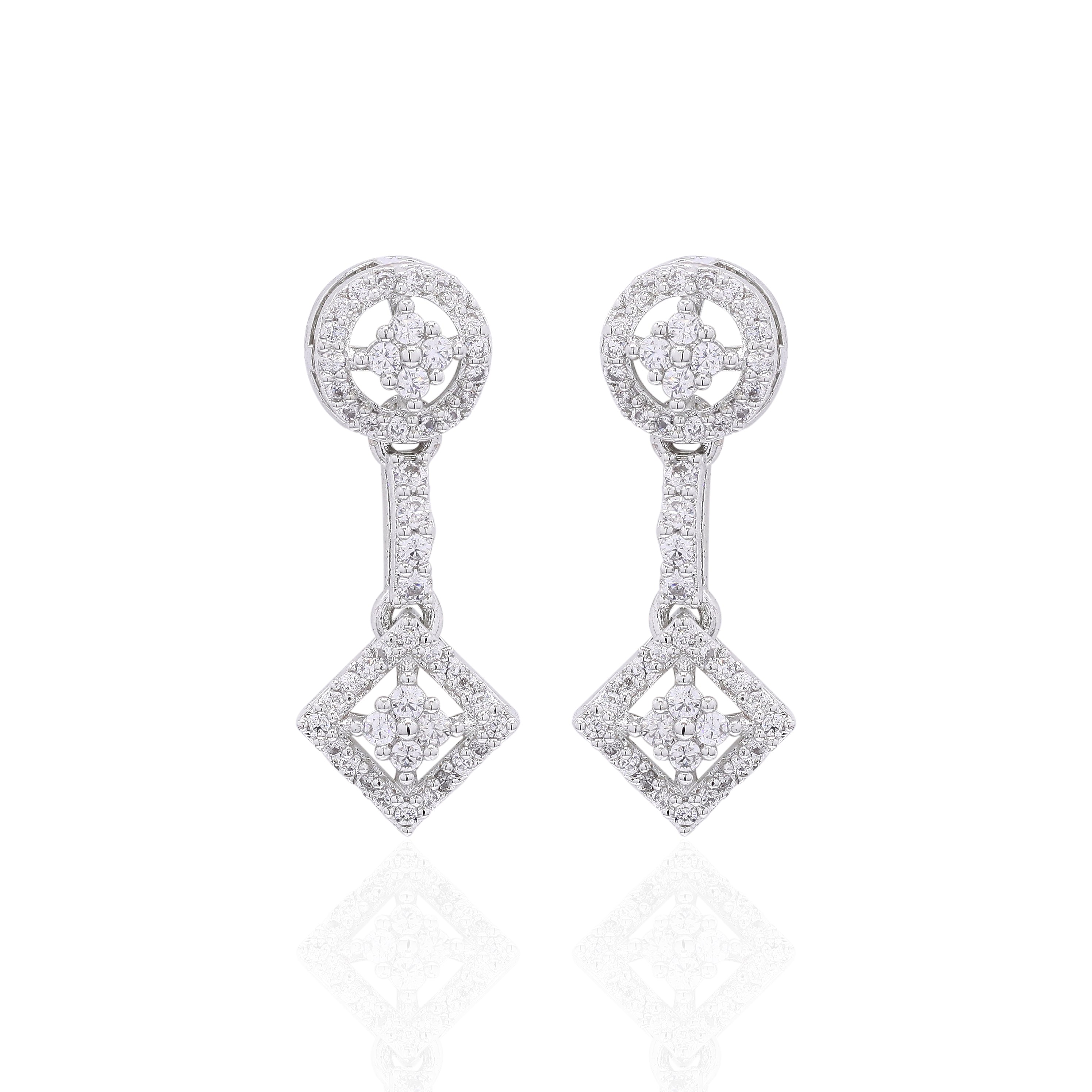 Geo Charm Silver Necklace Set