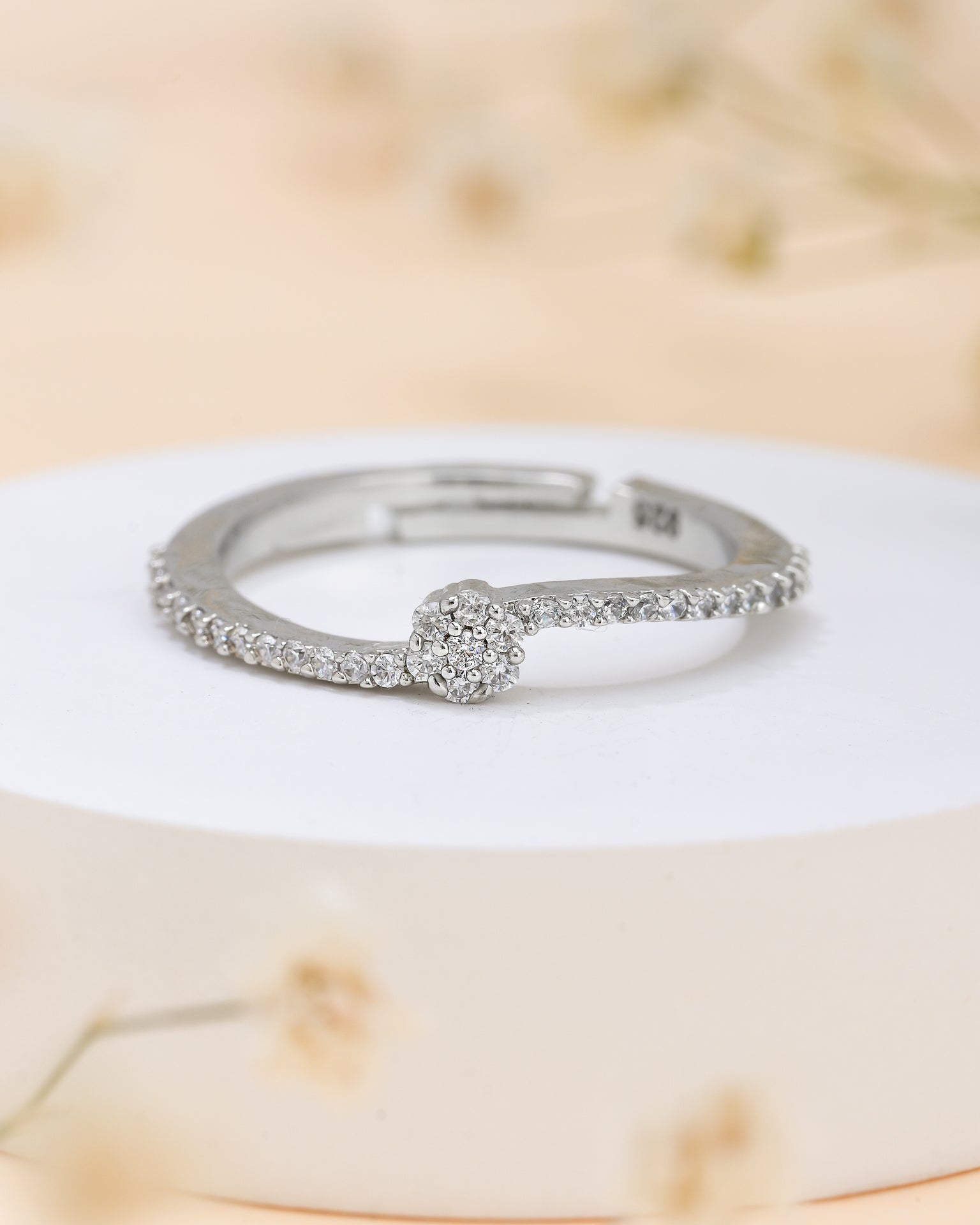 Flower Wave Silver Ring
