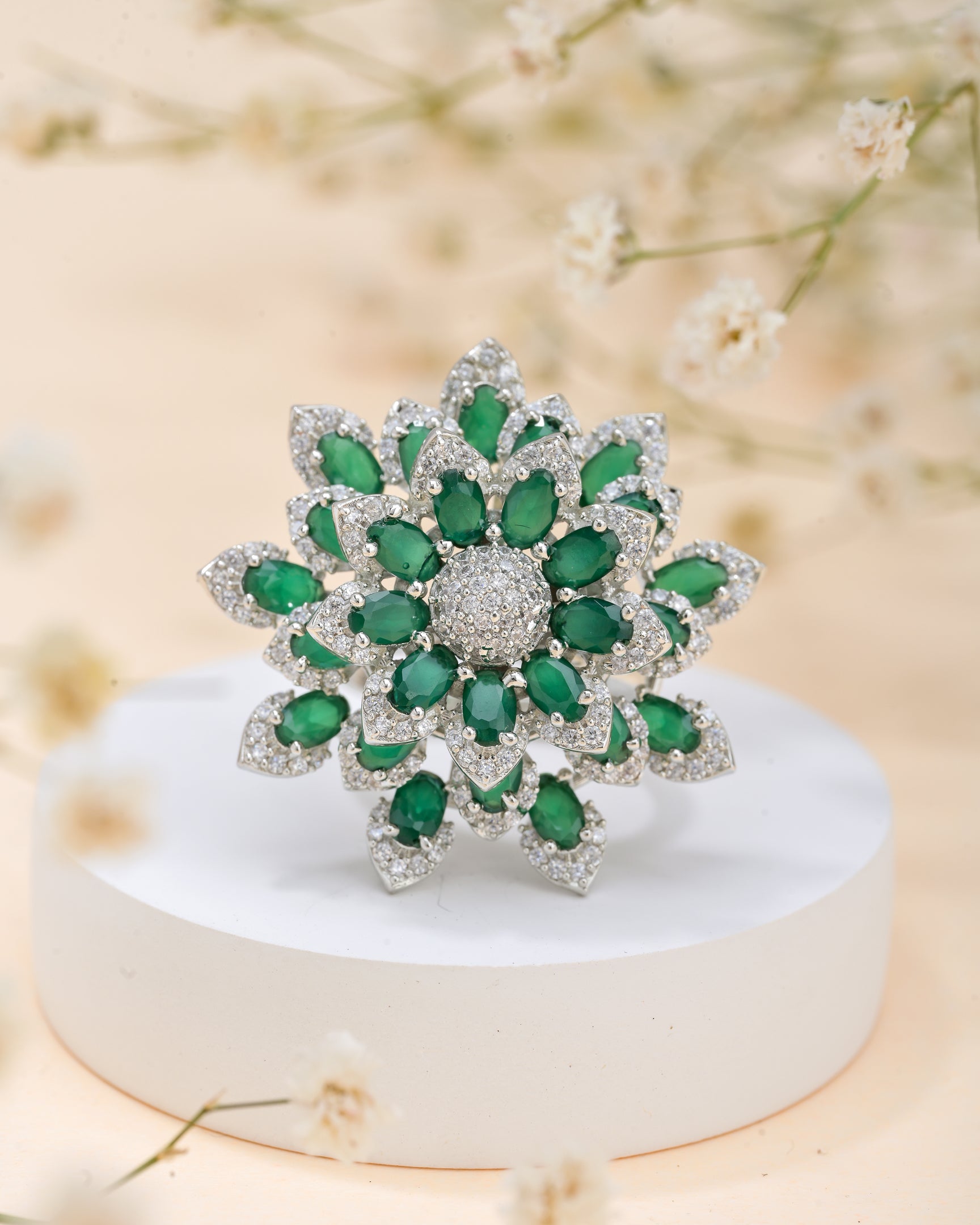 Green Enchantment Silver Ring