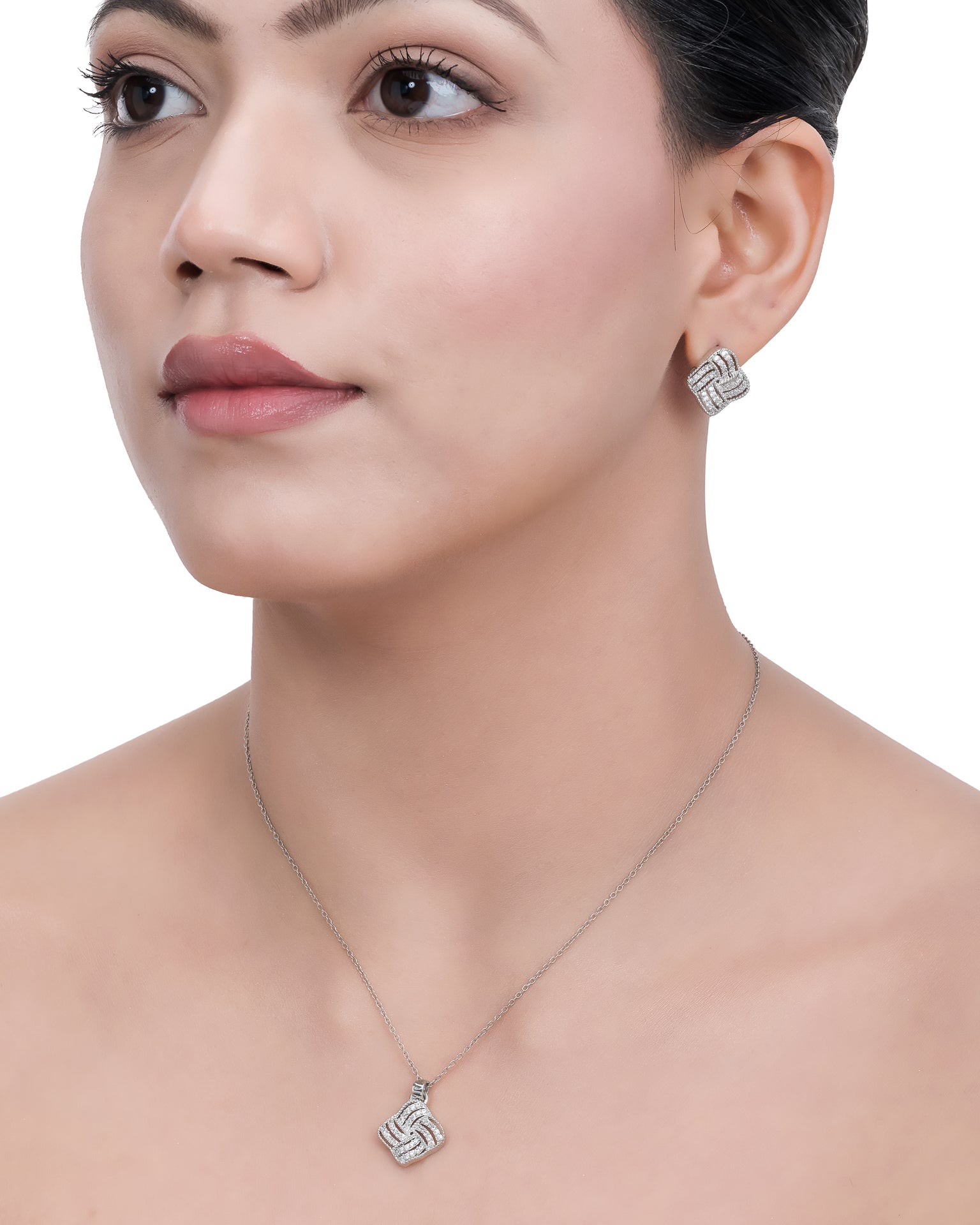 Ribbon Twirl Pendant Set