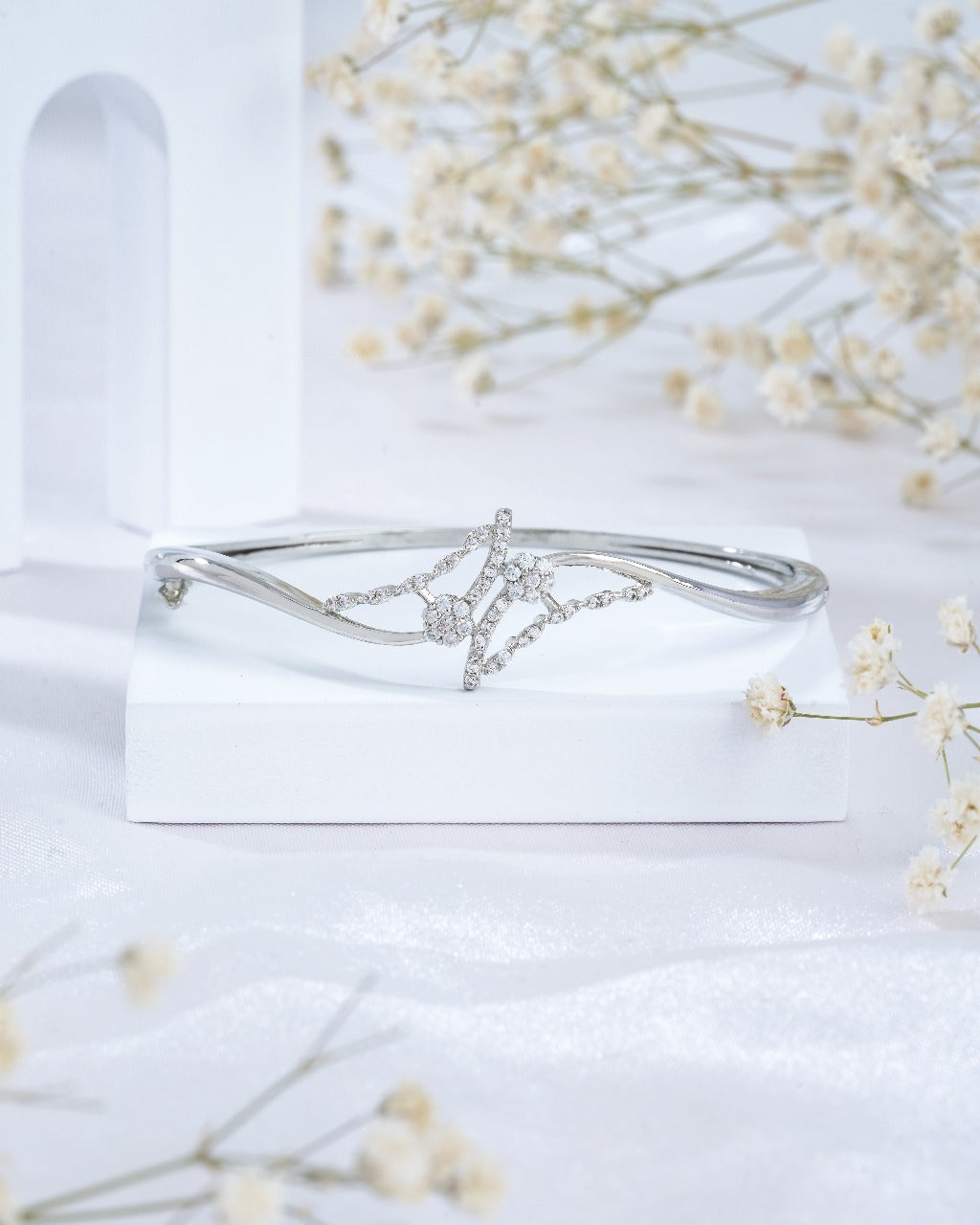 Flowing Wave Silver Bracelet