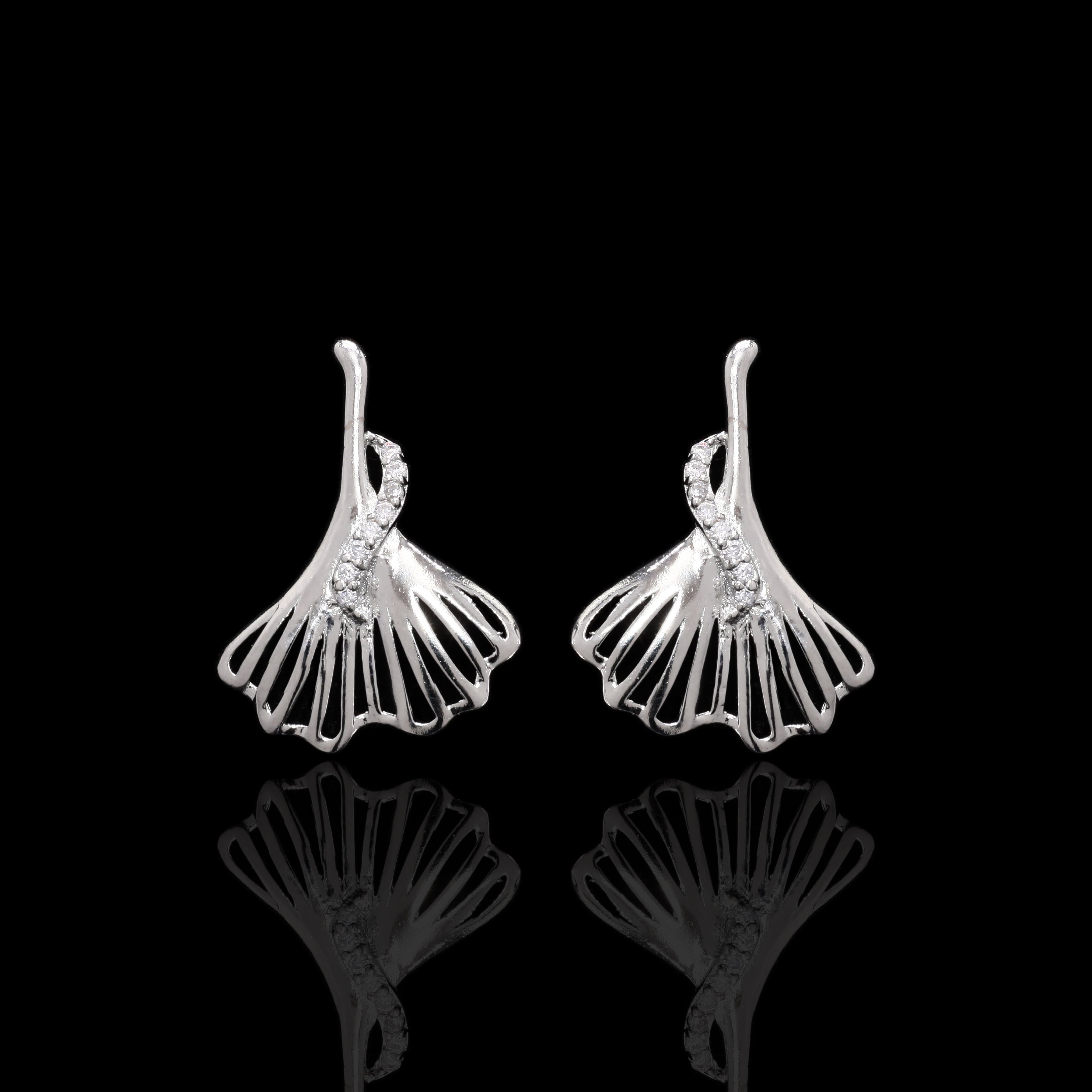 Gingko Leaf Silver Pendant Set