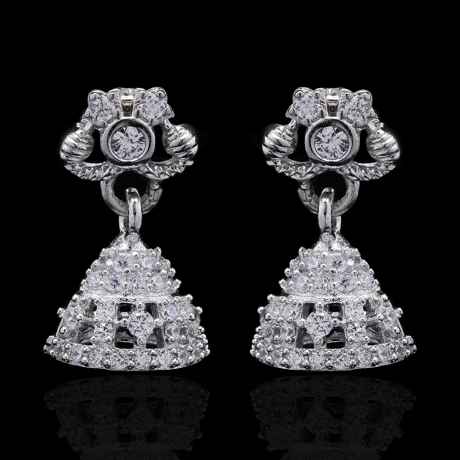 Gulnar Silver Jhumki