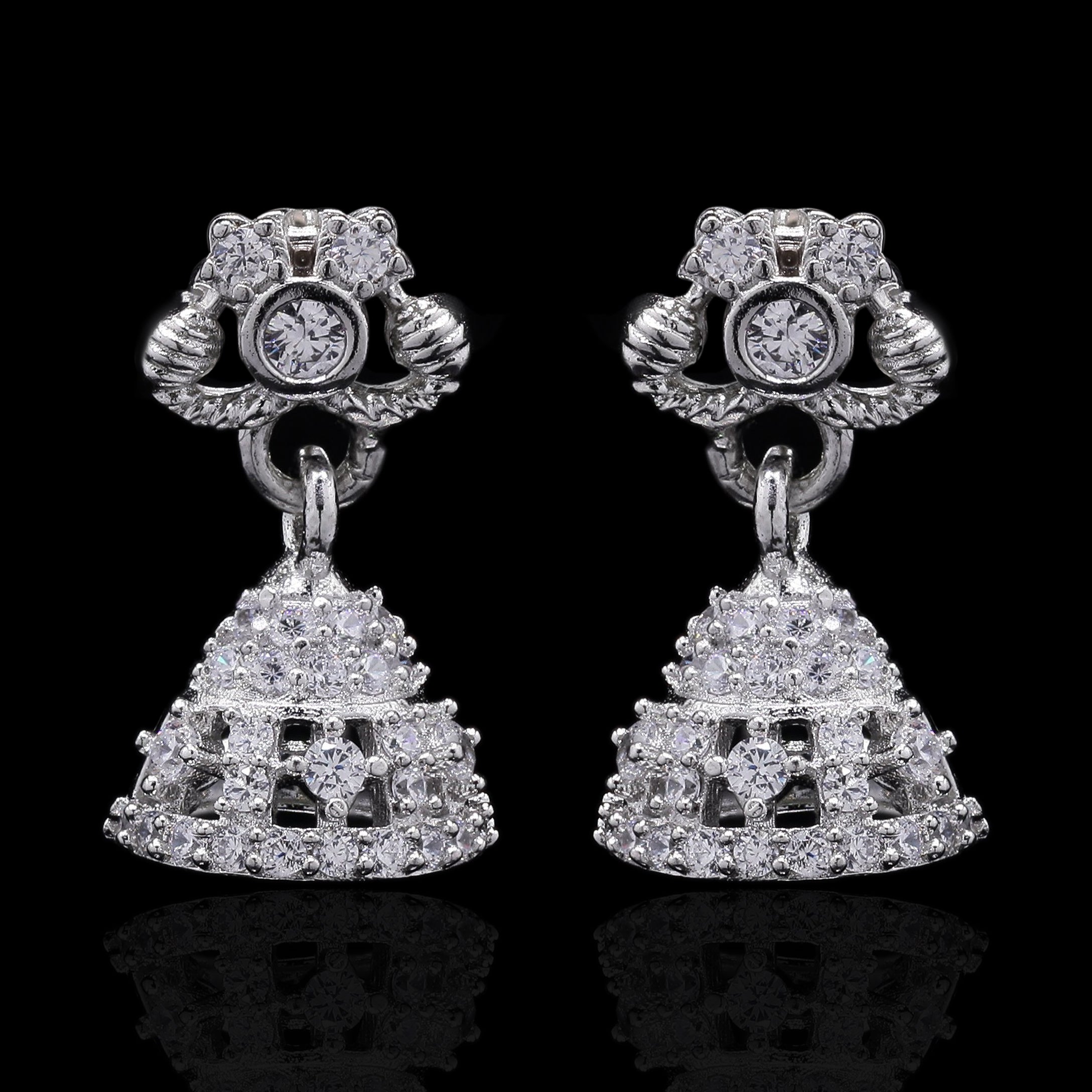Gulnar Silver Jhumki