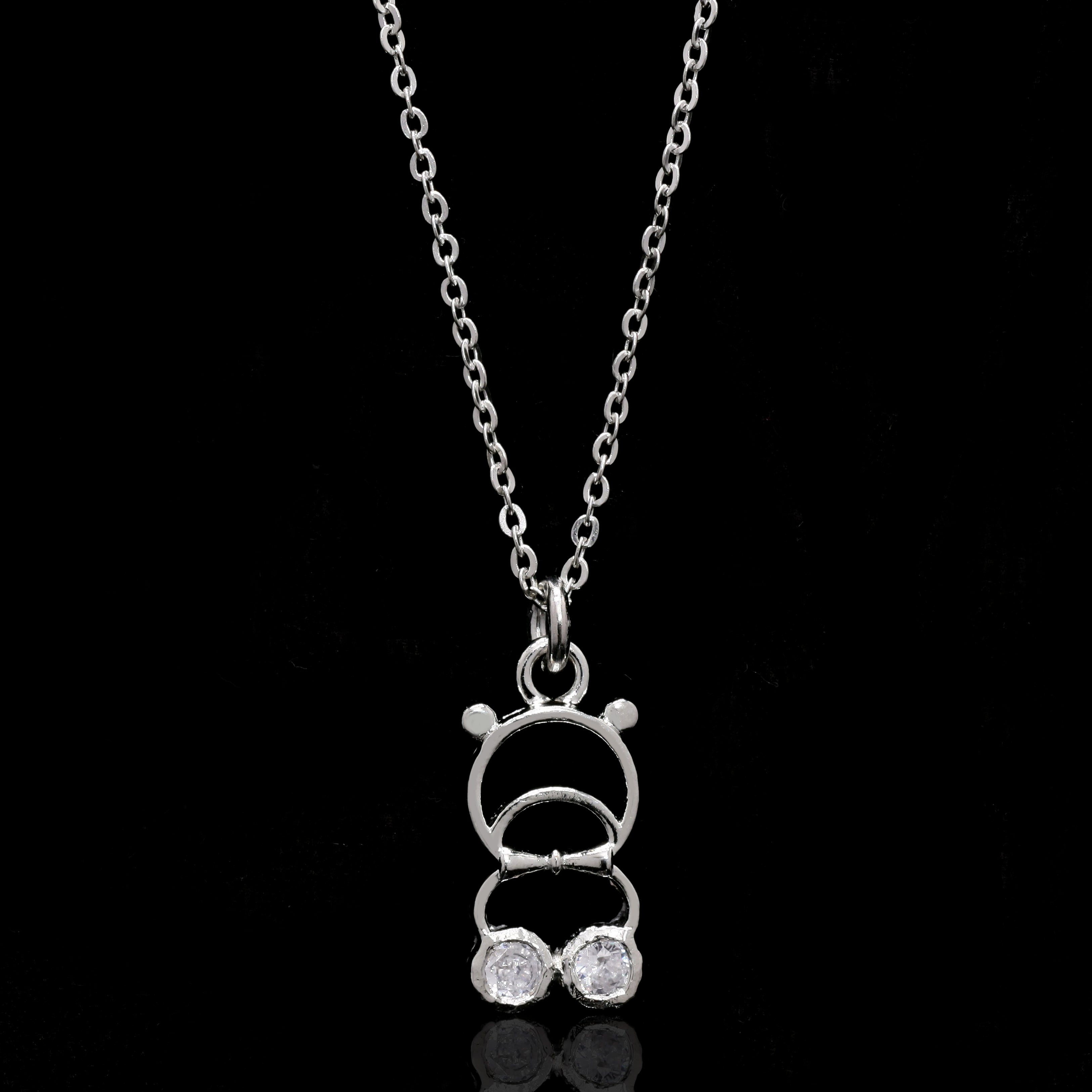 Teddy Bear Silver Pendant Set