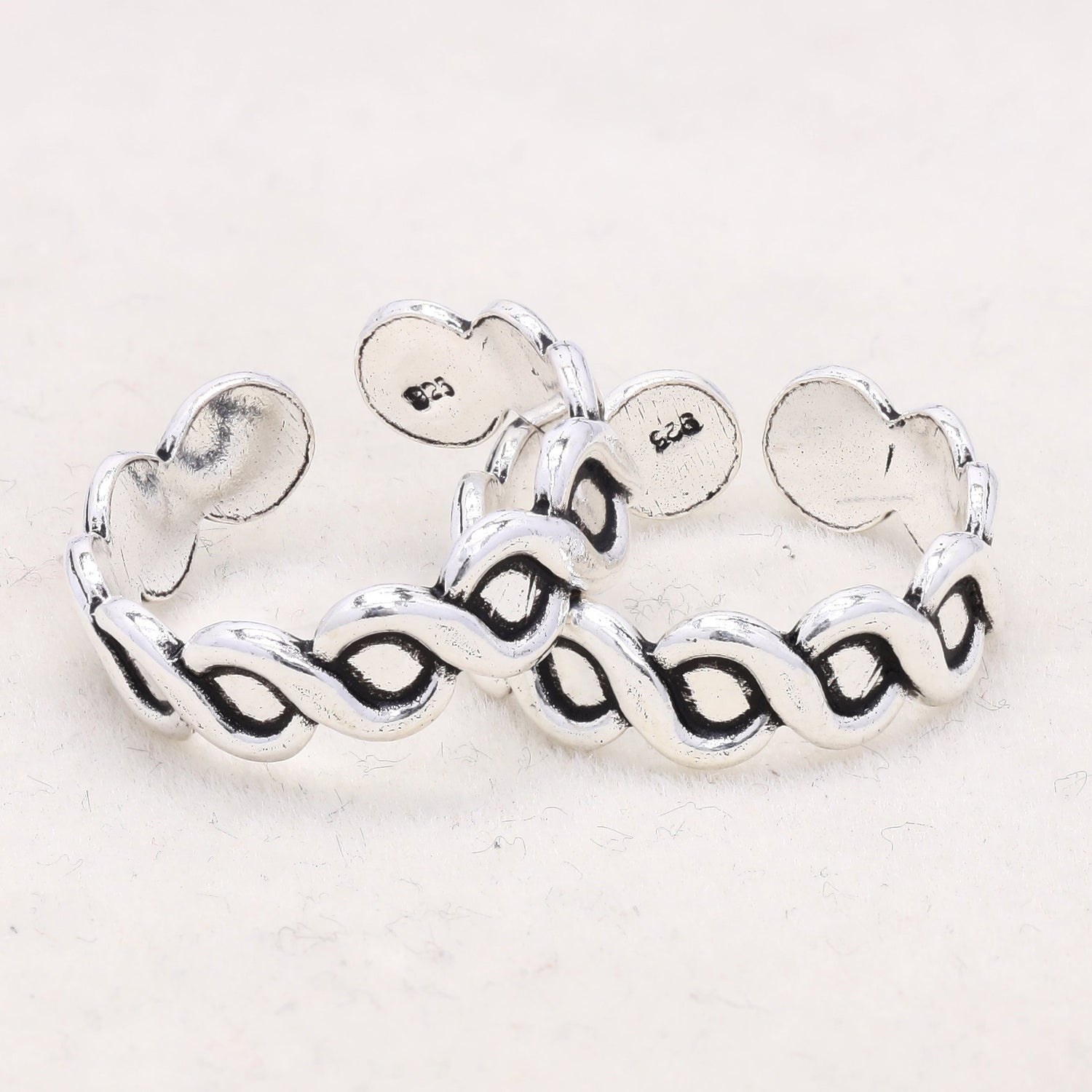 S-Curve Silver Toe Rings