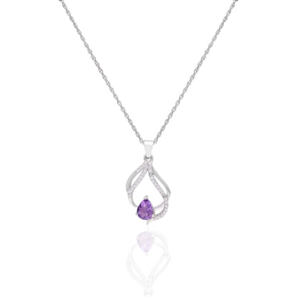 Amethyst Charm Pendant Set
