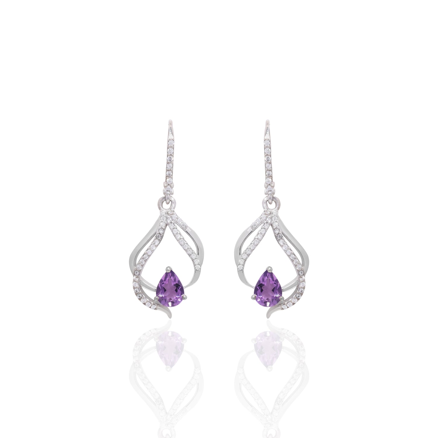 Amethyst Charm Pendant Set