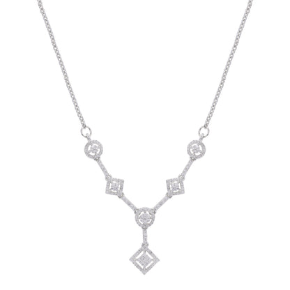 Geo Charm Silver Necklace Set