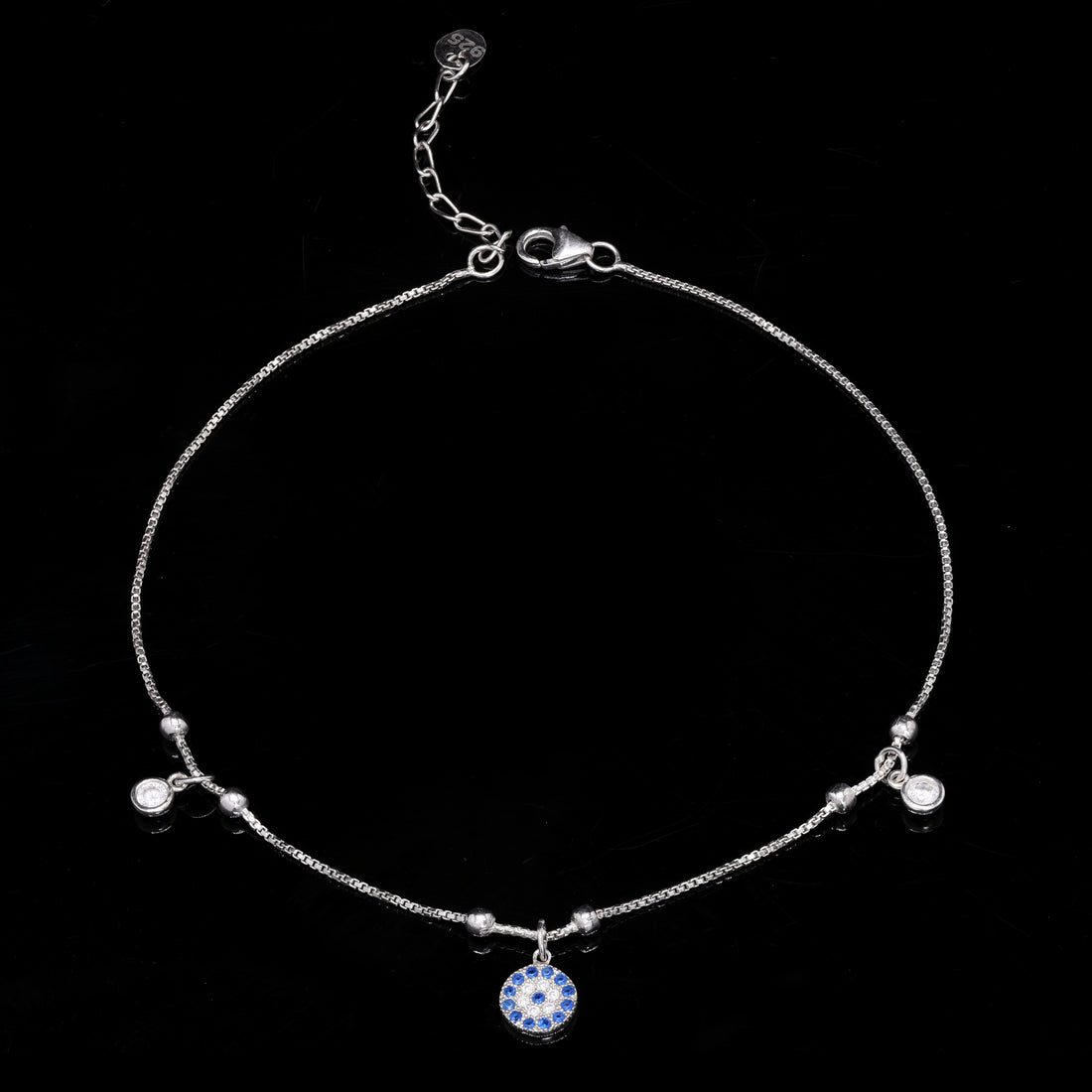 Evil-Eye Silver Anklet