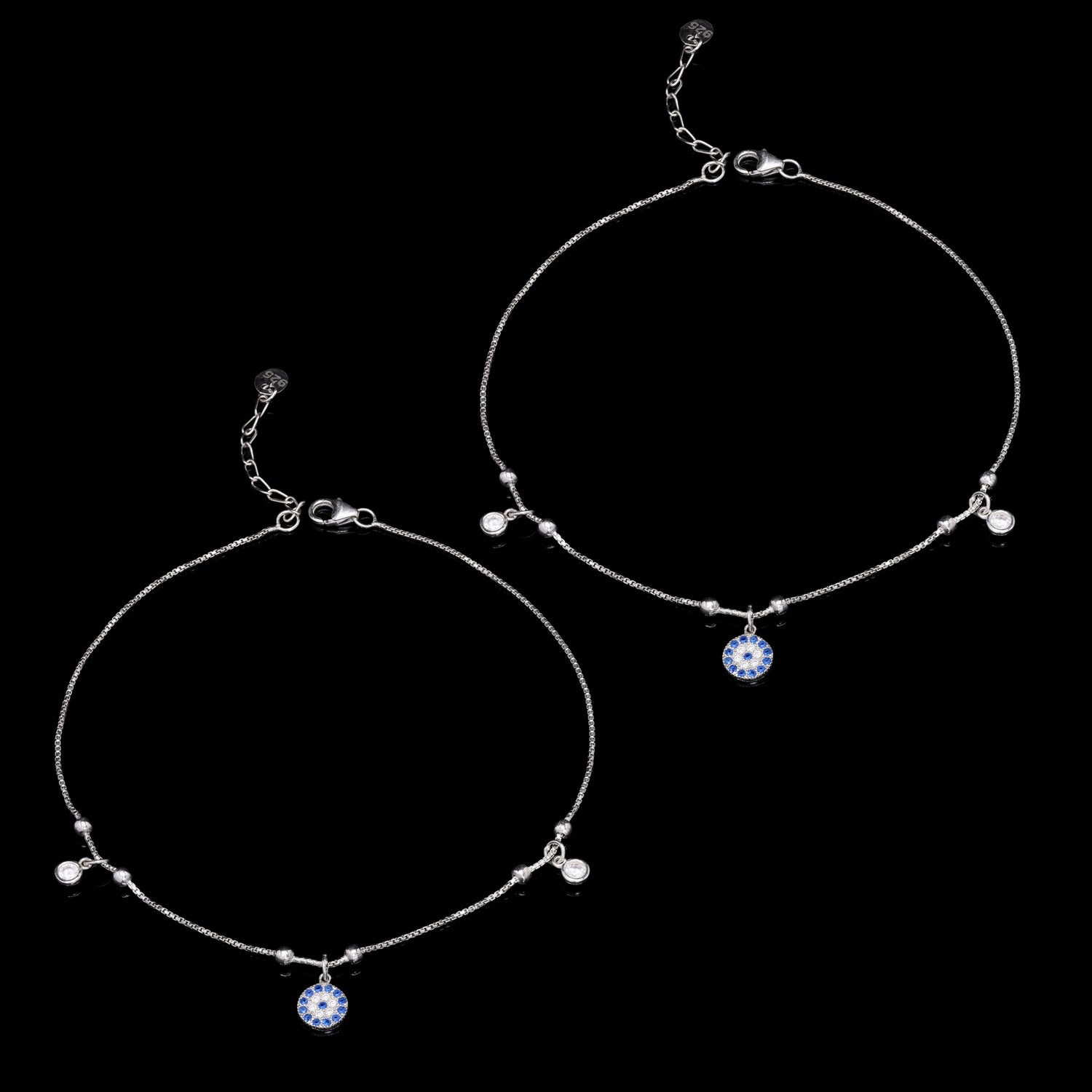 Evil-Eye Silver Anklet