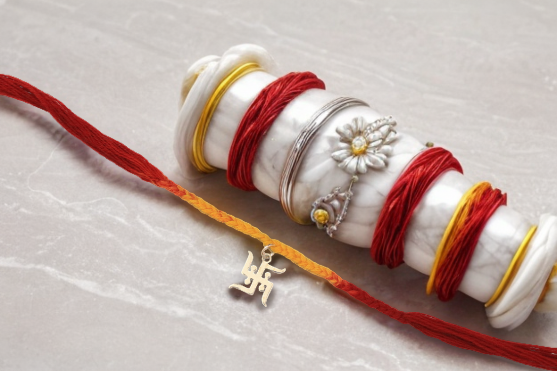Swastik Silver Rakhi
