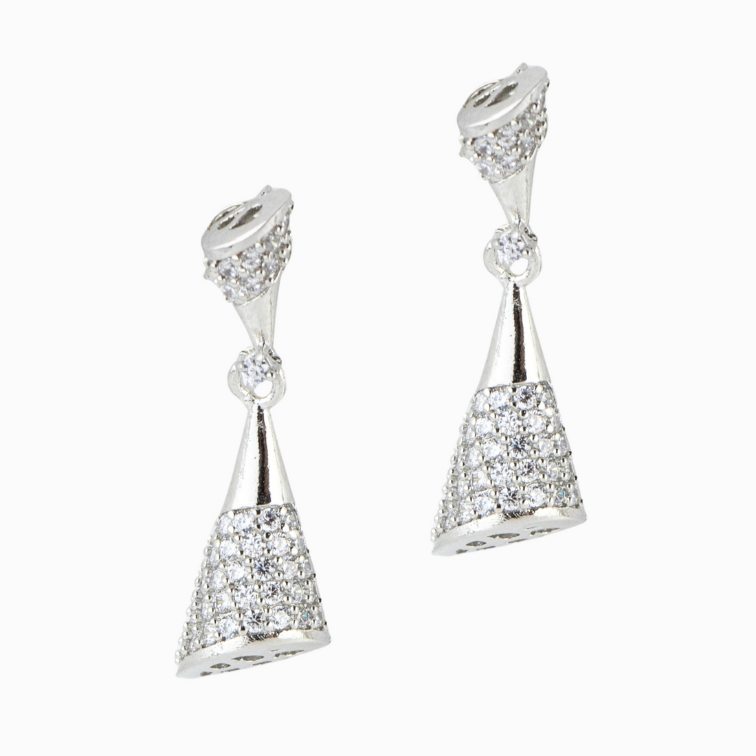 Inverted Cone Silver Earrings