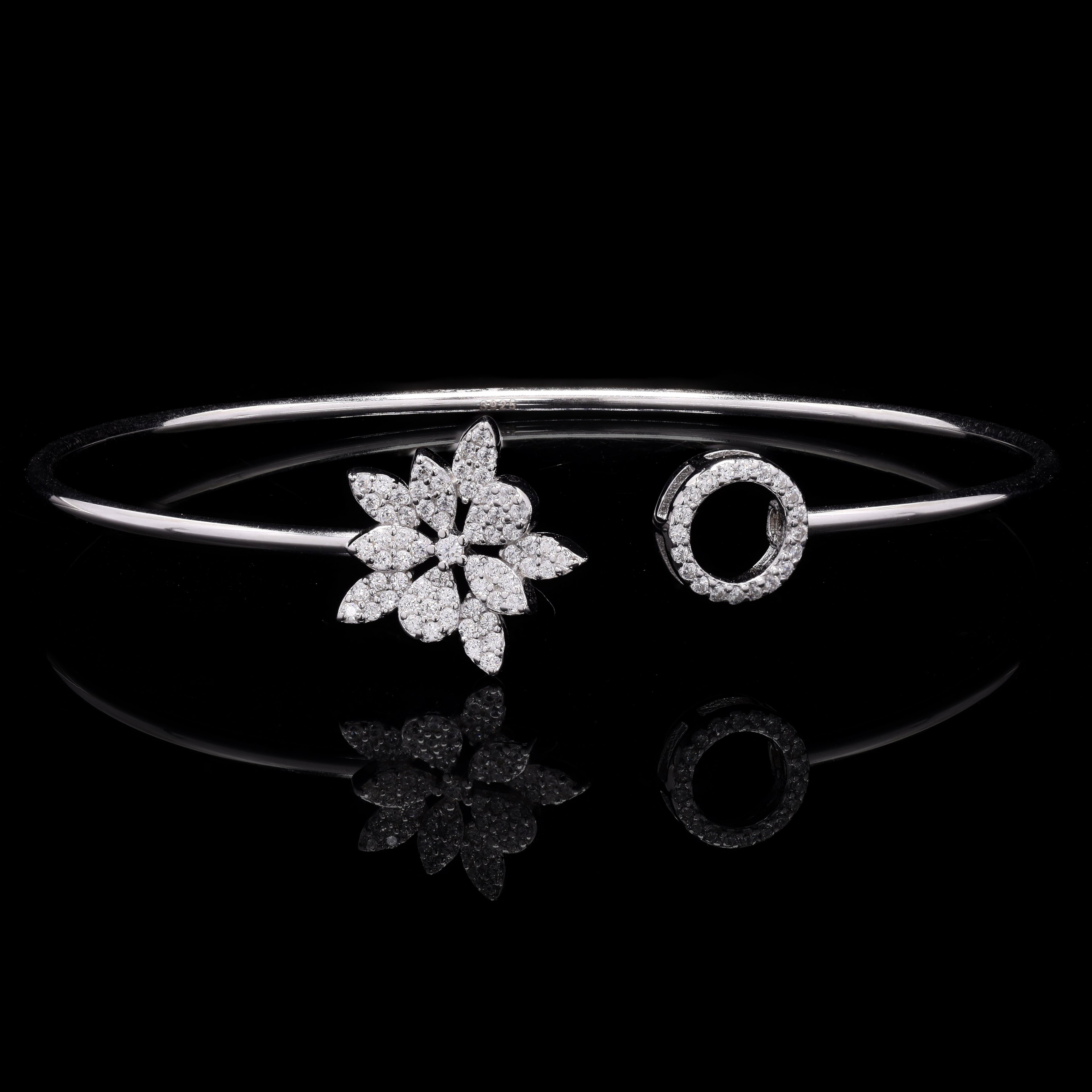 Circle of Petals Silver Bracelet