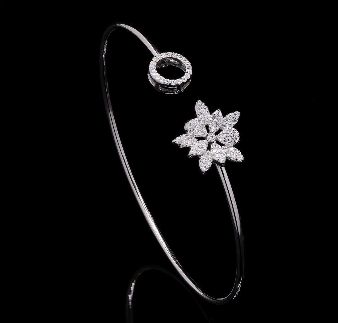 Circle of Petals Silver Bracelet