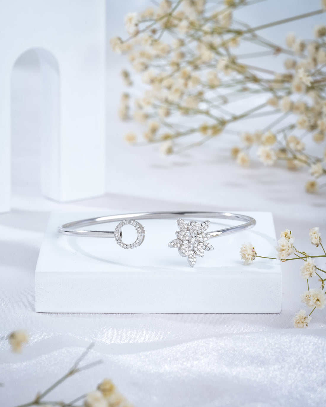Circle of Petals Silver Bracelet