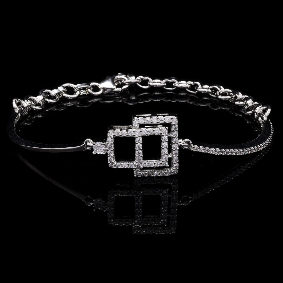 Rectangle Knot Silver Bracelet