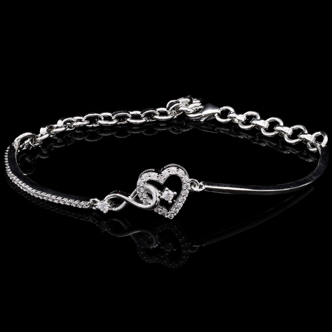 Infinity Heart Silver Bracelet