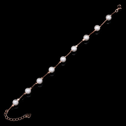 Nine-Pearl Silver Bracelet