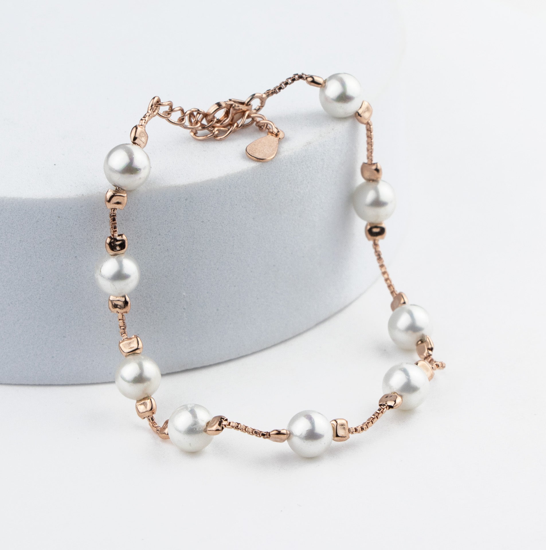 Nine-Pearl Silver Bracelet