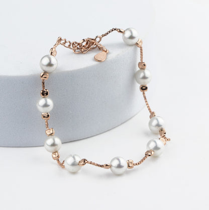 Nine-Pearl Silver Bracelet