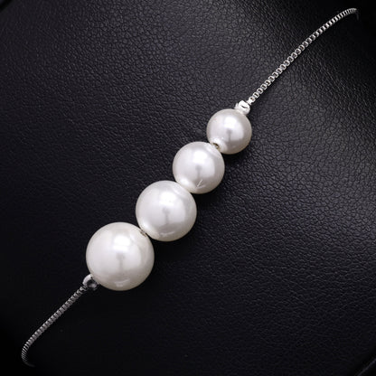 Four-Pearl Symphony Silver Bracelet