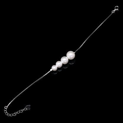 Four-Pearl Symphony Silver Bracelet