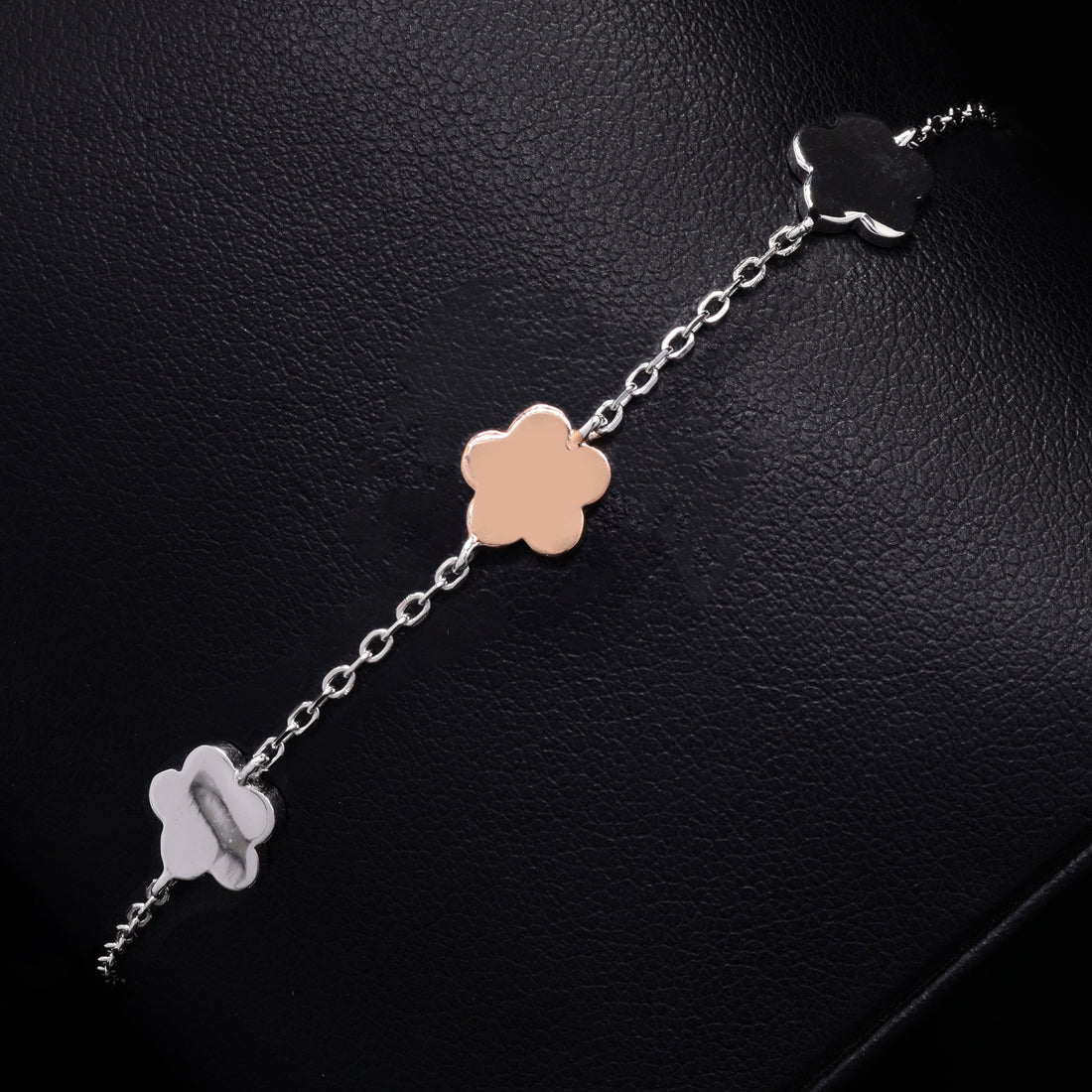 Three Flower Silver Bracelet