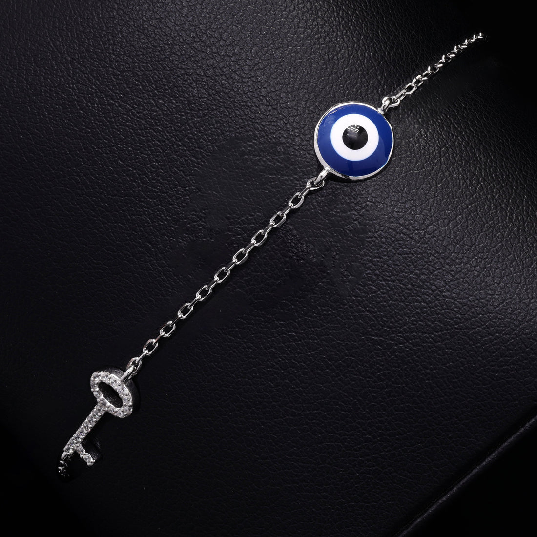 Evil Eye Key Silver Bracelet