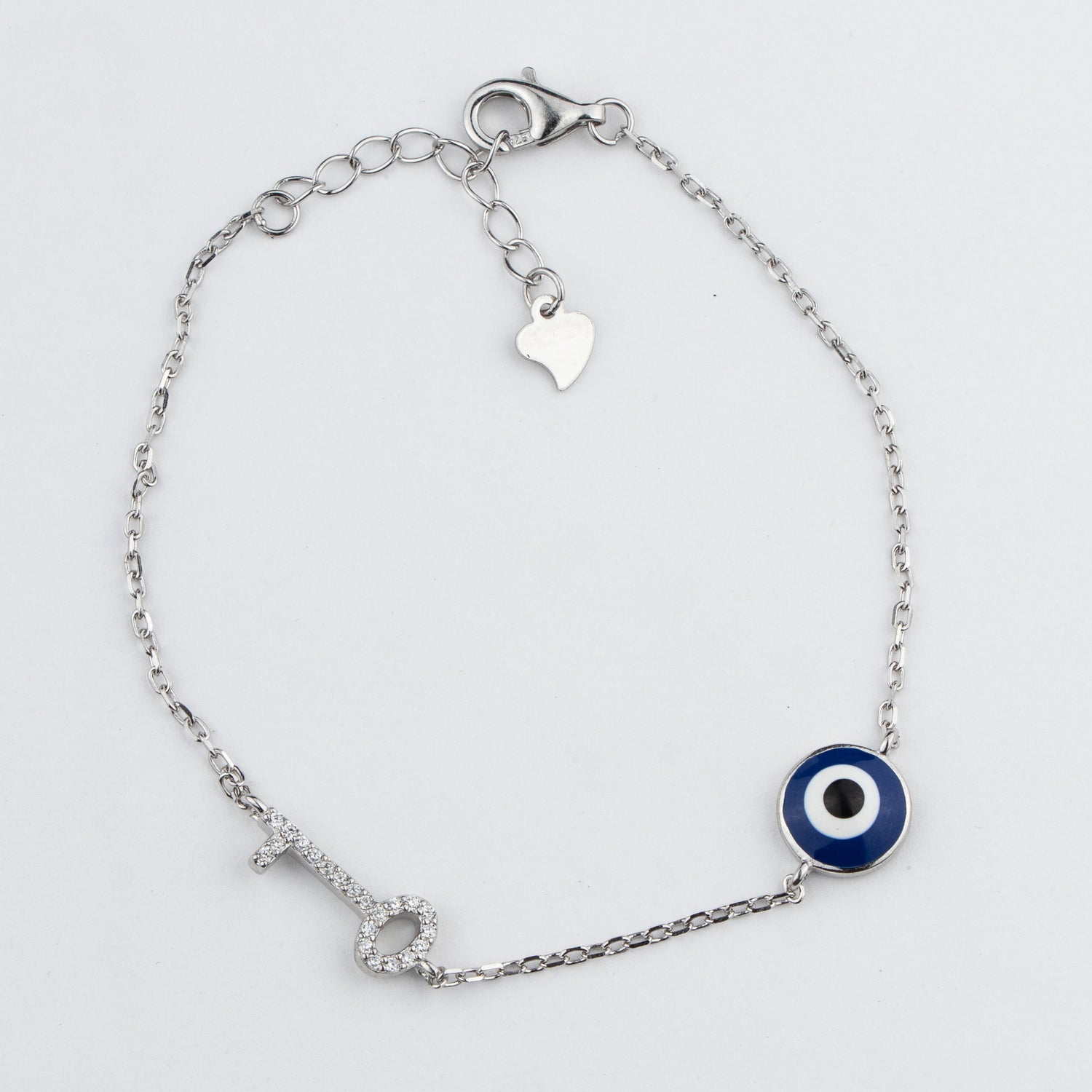 Evil Eye Key Silver Bracelet