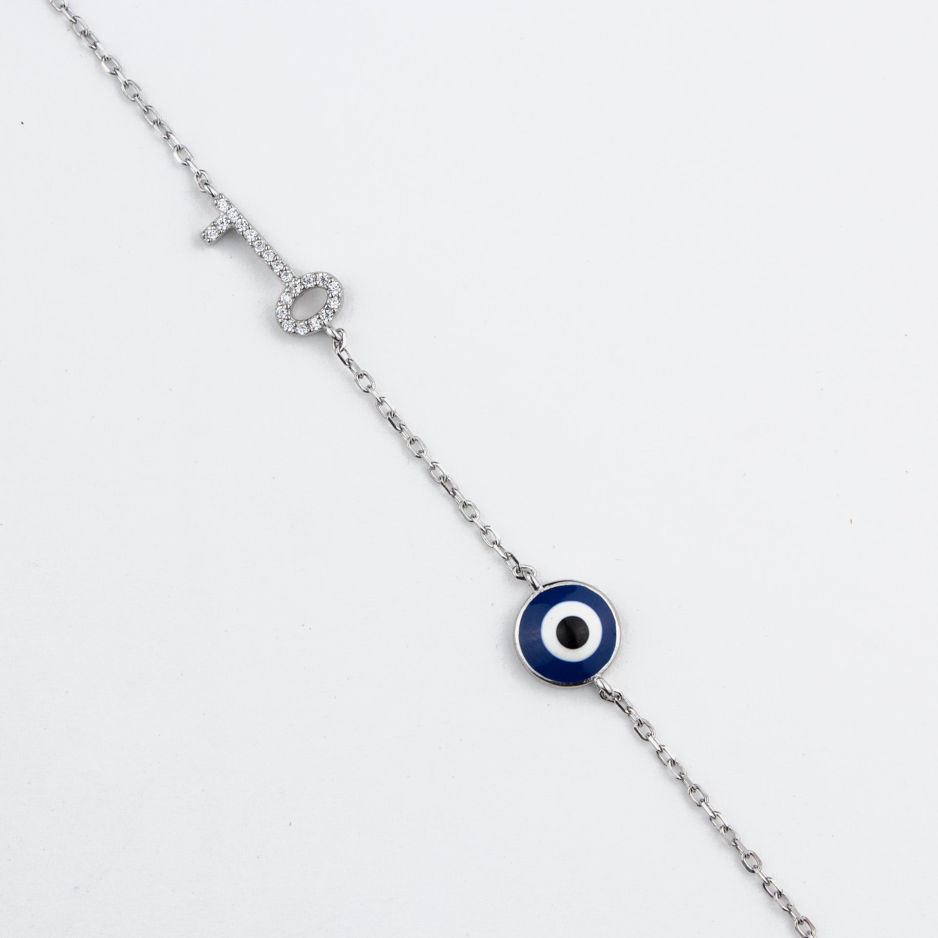 Evil Eye Key Silver Bracelet