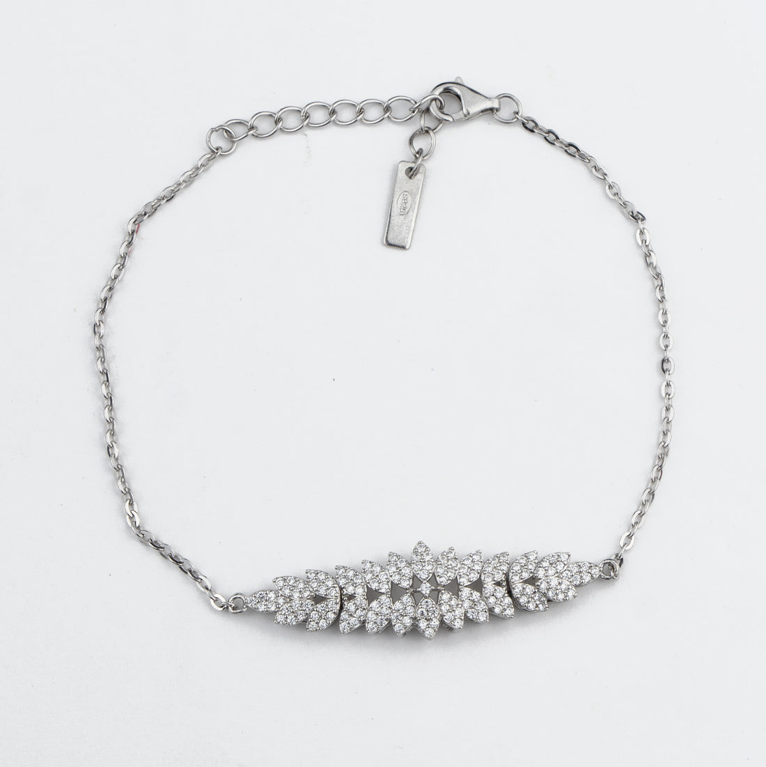 Shimmering Fern Silver Bracelet