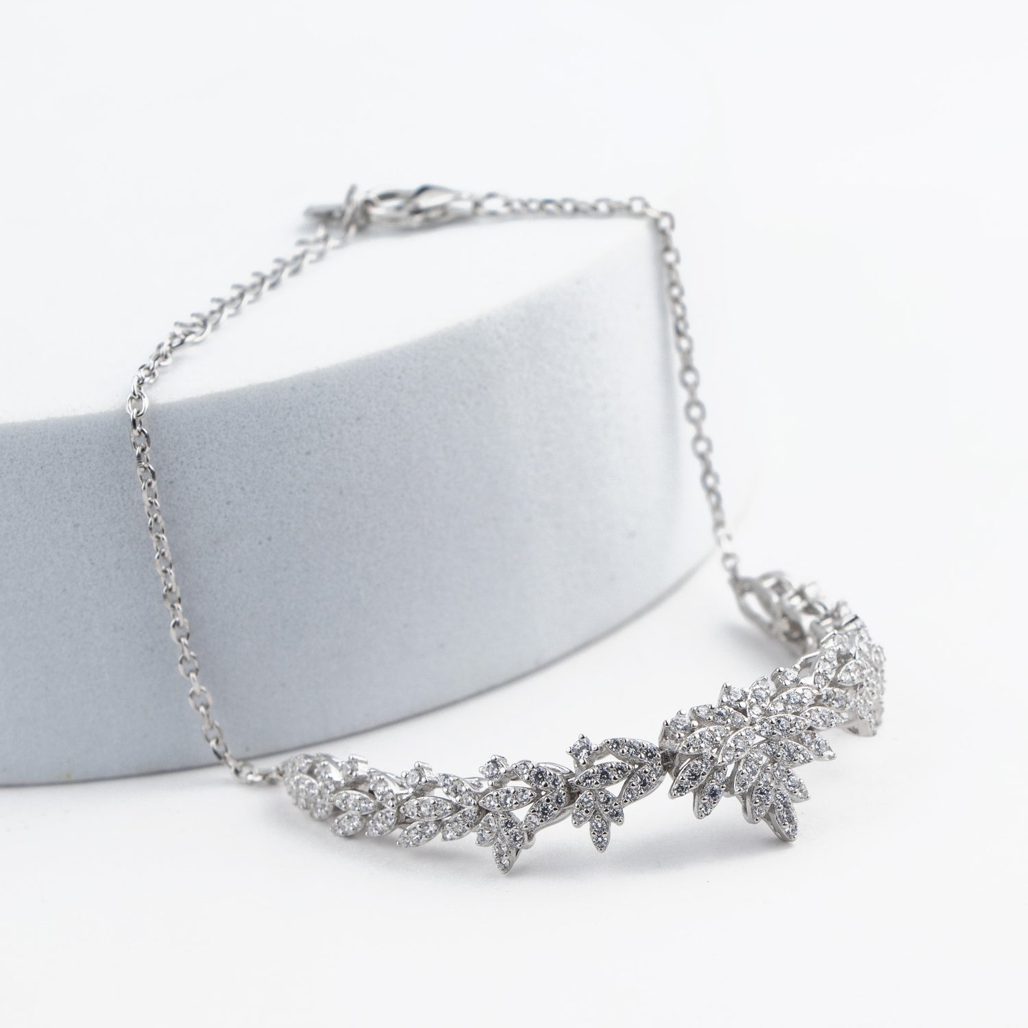 Floral Crown Silver Bracelet