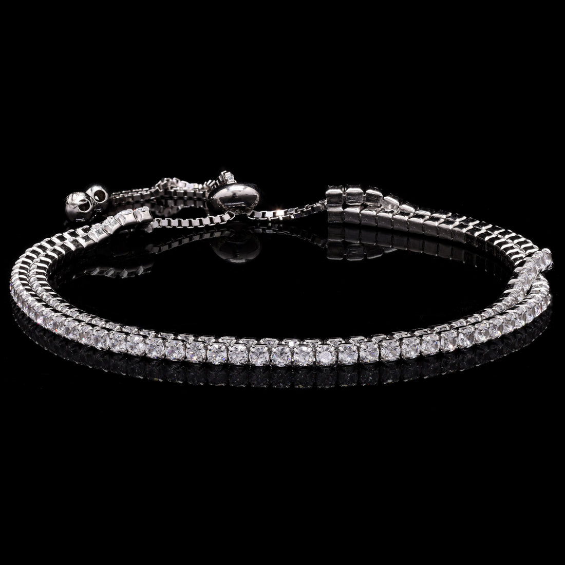 Two-Band Silver Tennis Bracelet