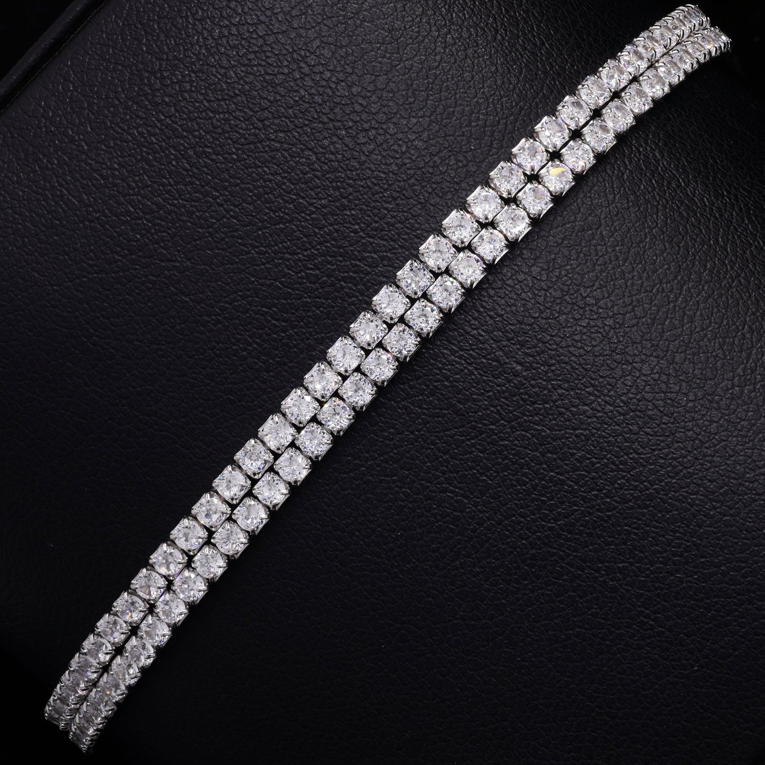 Two-Band Silver Tennis Bracelet