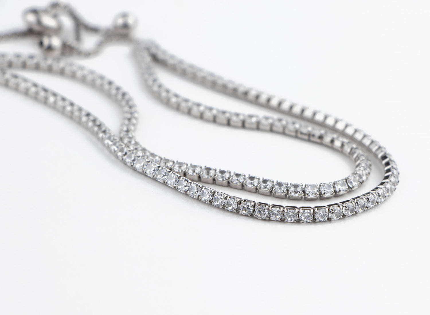 Two-Band Silver Tennis Bracelet