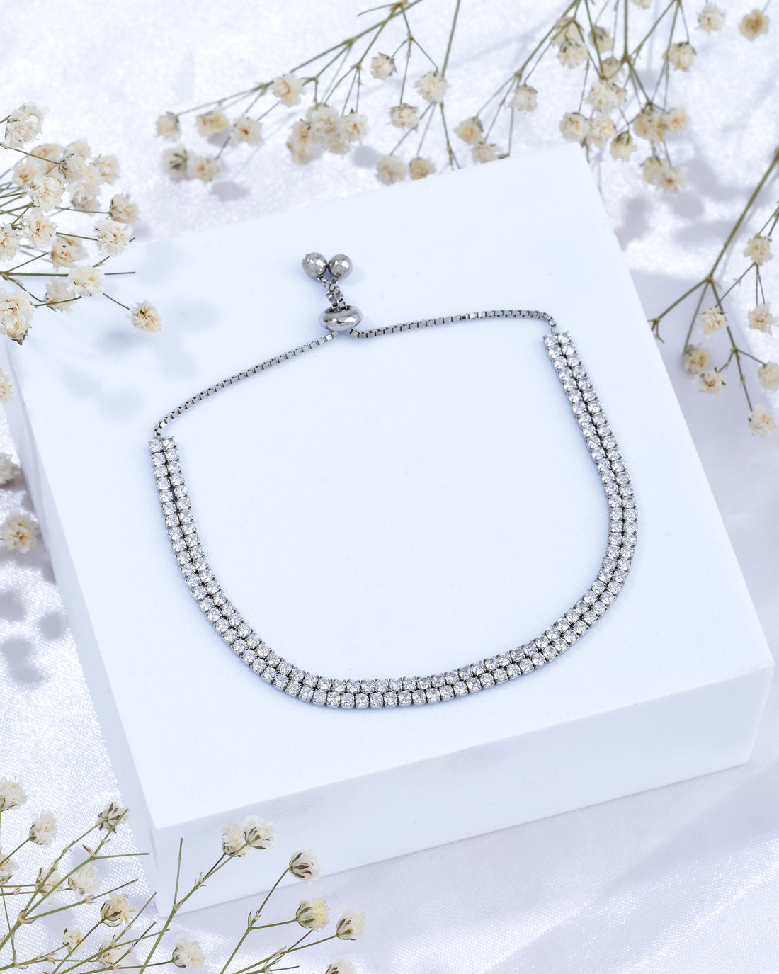 Two-Band Silver Tennis Bracelet