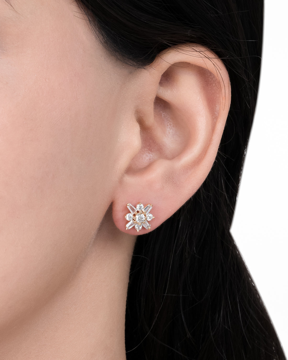 Golden Bold Spikes Silver Studs