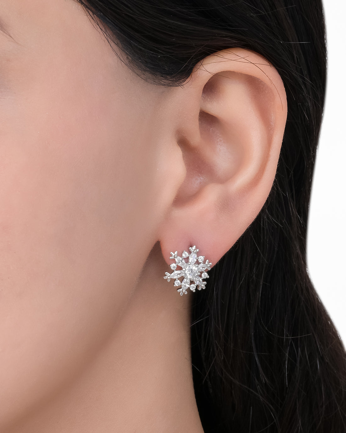 Snowflakes Silver Studs