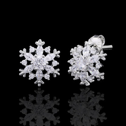 Snowflakes Silver Studs