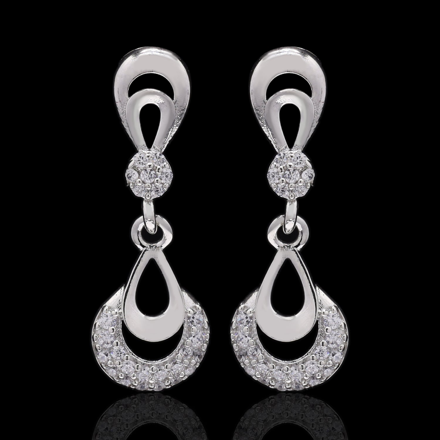 Pear Drop Silver Earrings