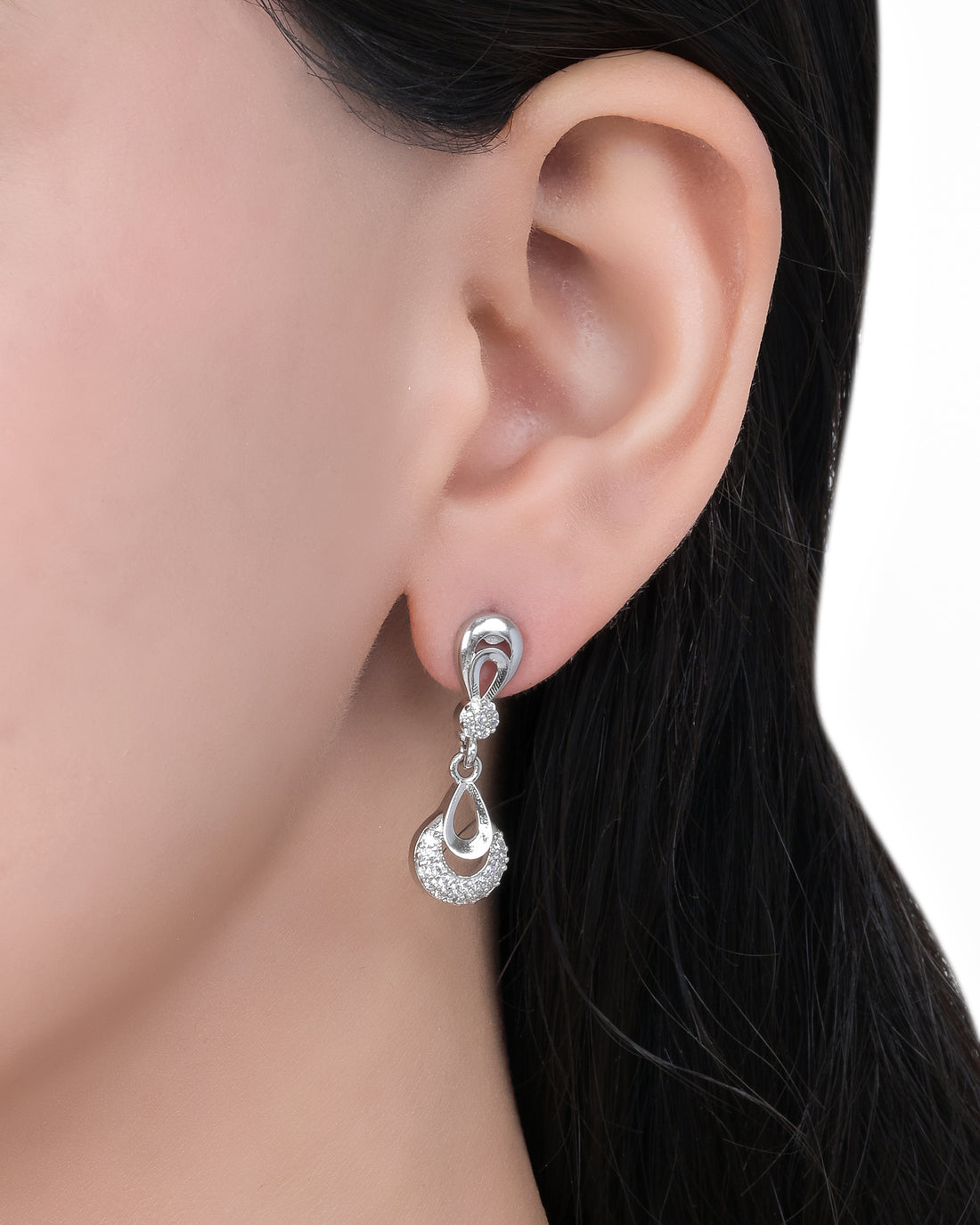 Pear Drop Silver Earrings
