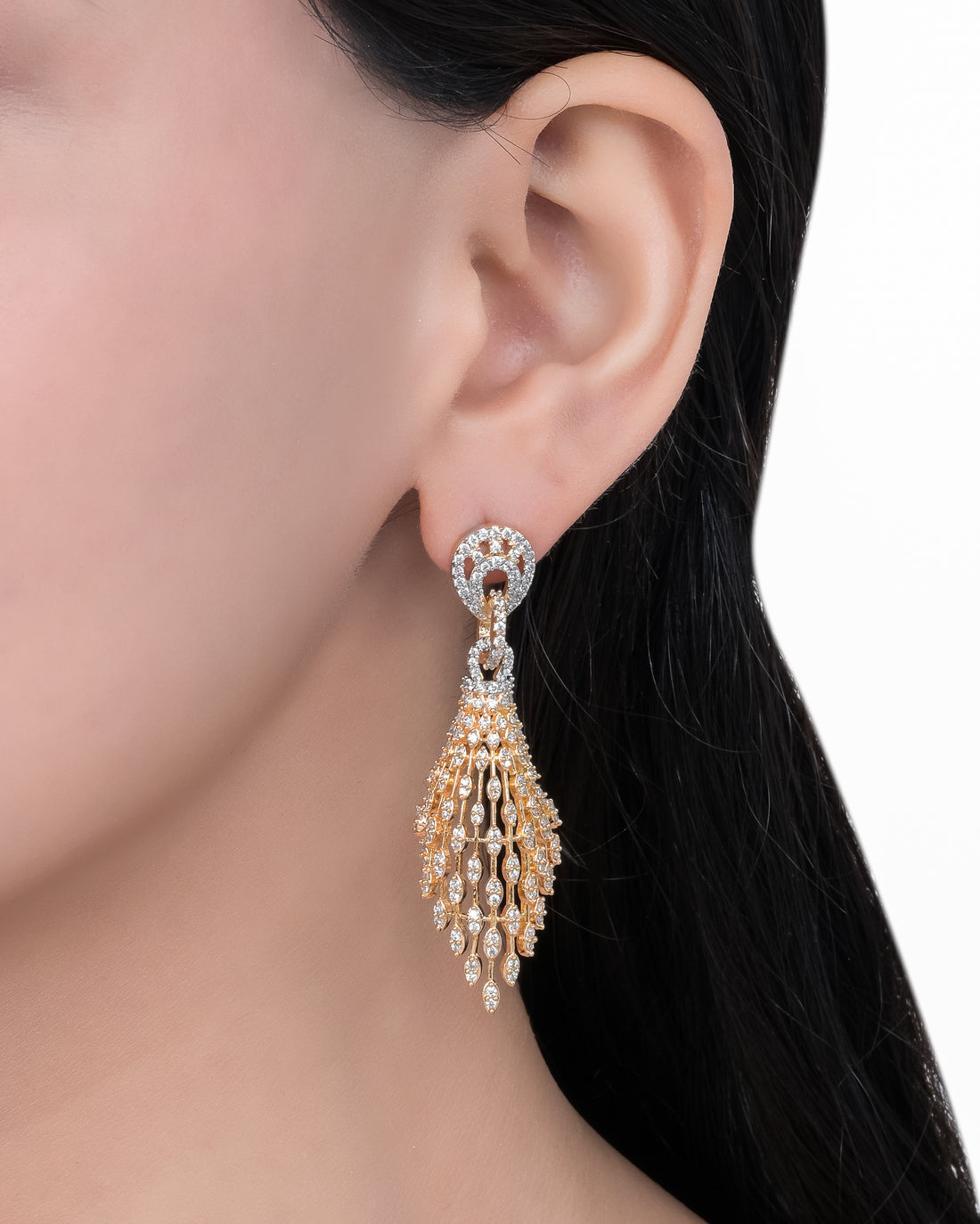Golden Drizzle Silver Earrings