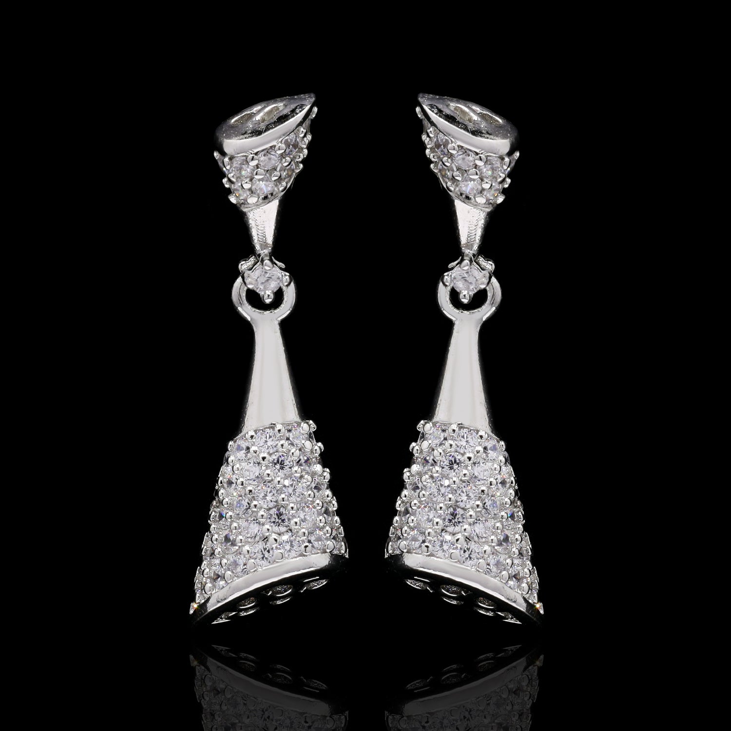 Inverted Cone Silver Earrings