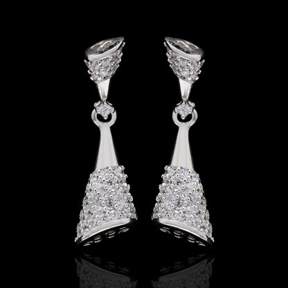 Inverted Cone Silver Earrings