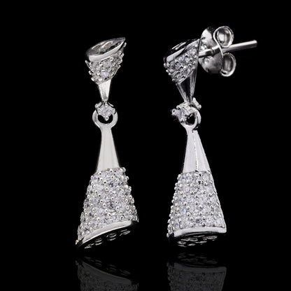 Inverted Cone Silver Earrings