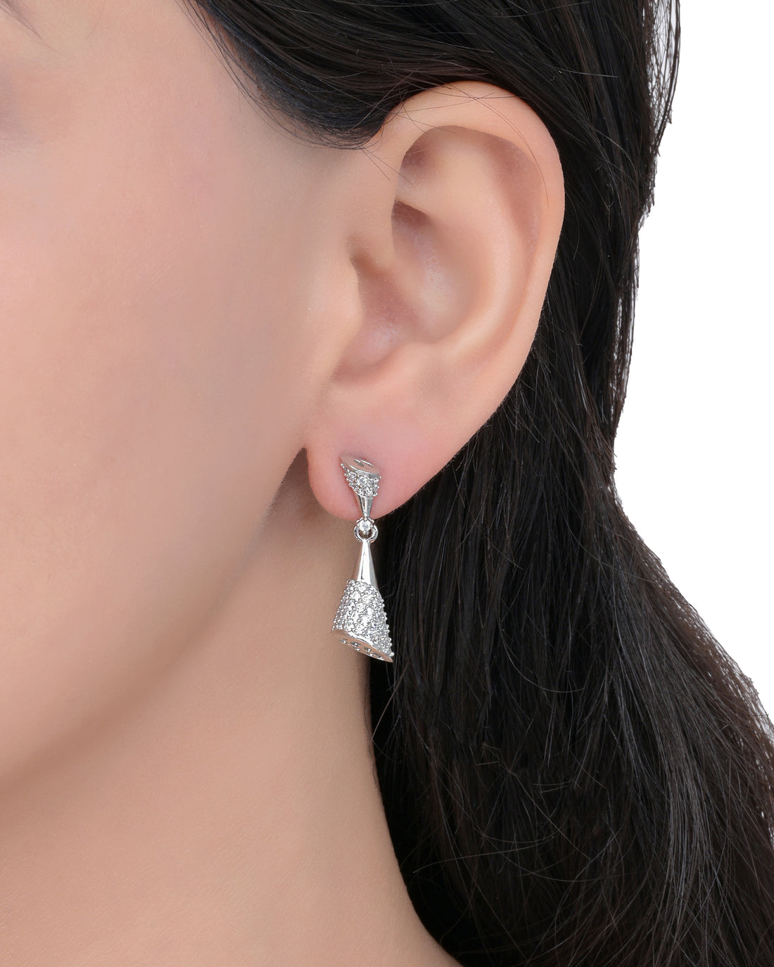 Inverted Cone Silver Earrings