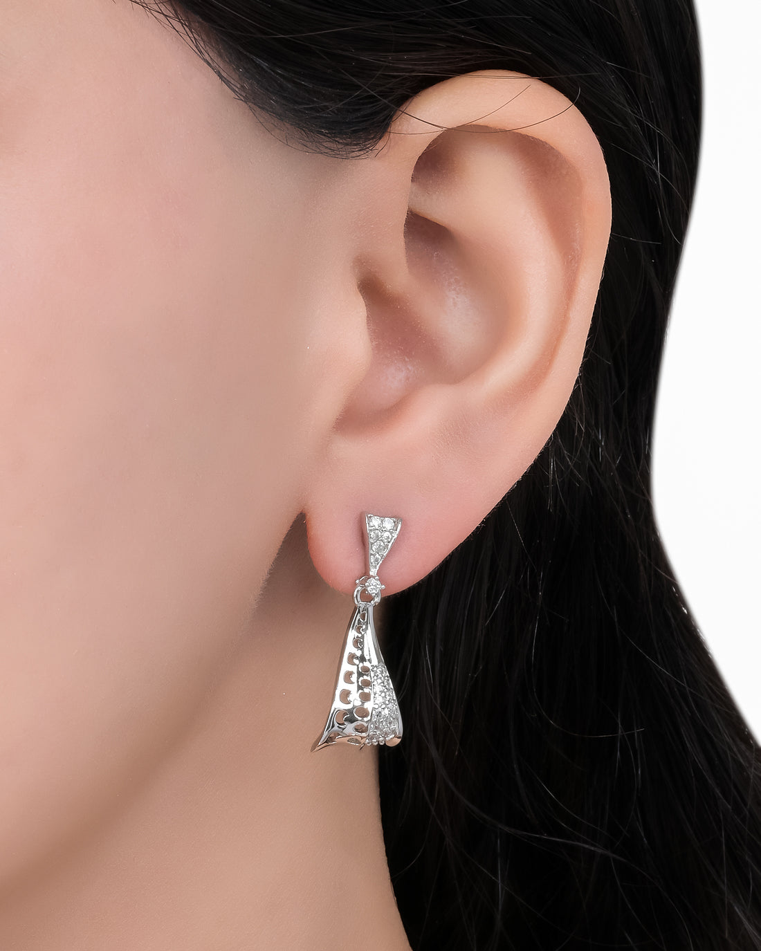 Celeste Curve Silver Earrings