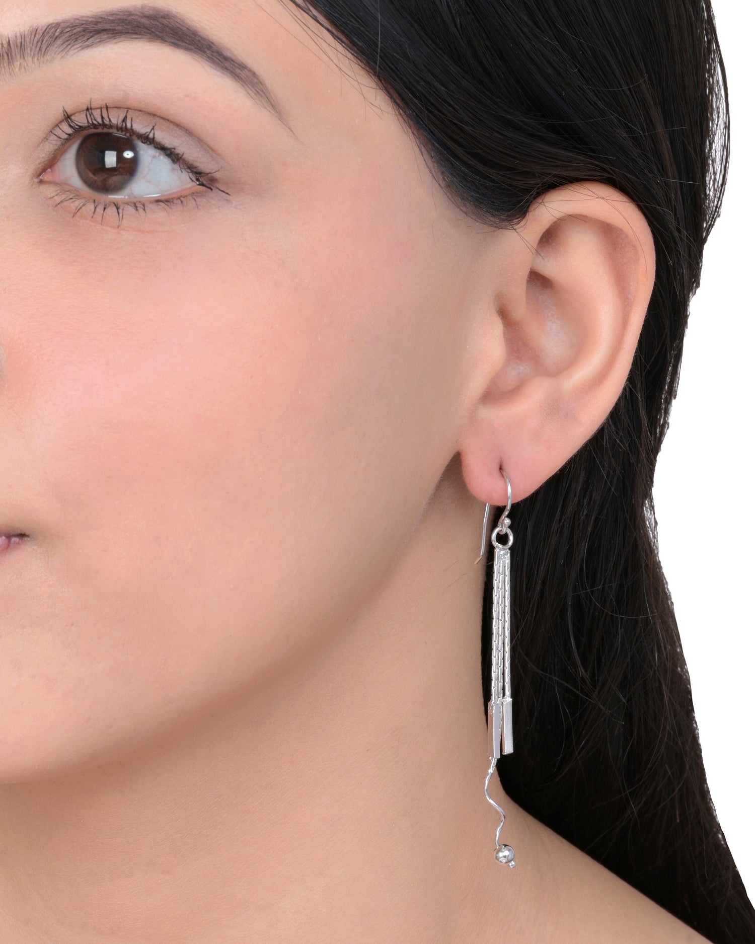 Tassel Drop Silver Earrings