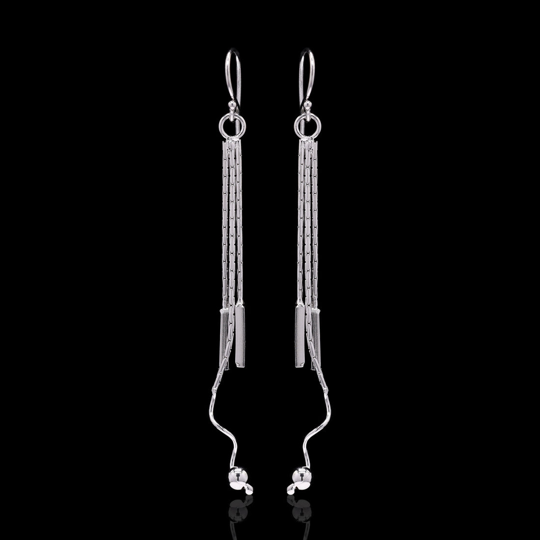 Tassel Drop Silver Earrings